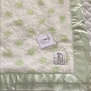 Little Giraffe Green Polka Dot Baby Blanket